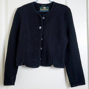 Vintage GIESSWEIN Black Merino Wool Short Jacket, EU 38/ US 8